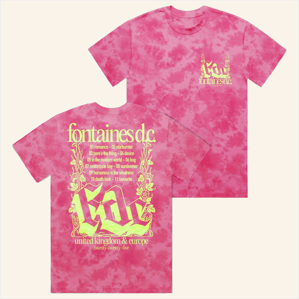 Romance Tracklist Pink Crystal Dye T-Shirt Fontaines Dc Merch Birthday Gifts For Friends