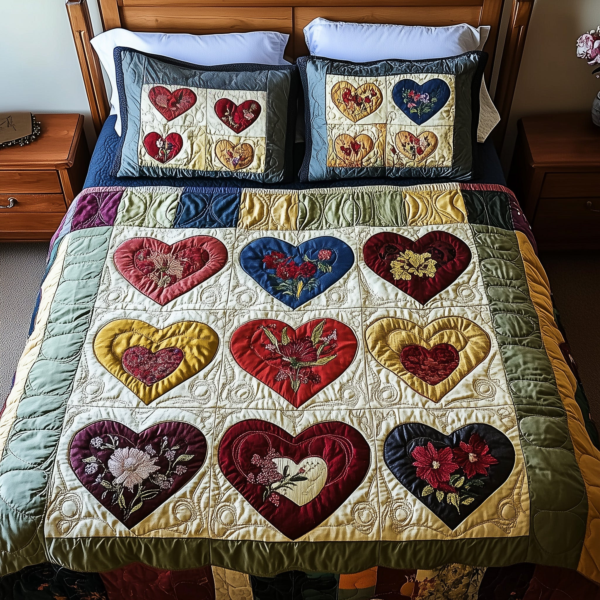 Romantic Petals Quilted Bedding Set Duvet Cover Bedspread Set Item Last Minute Valentine'S Day Gifts For Him
