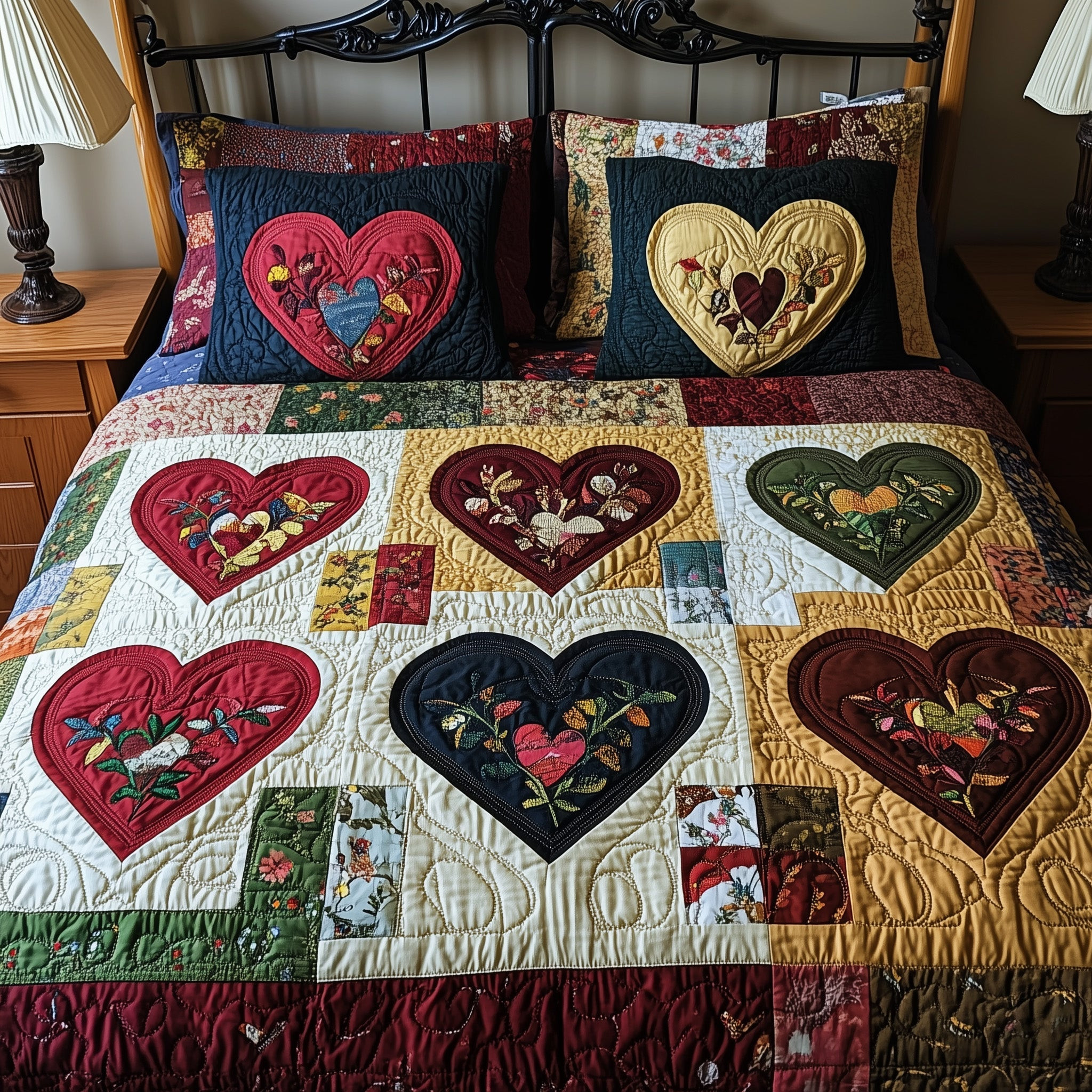 Romantic Petals Quilted Bedding Set Duvet Cover Bedspread Set Item Valentine'S Day Ideas For Her