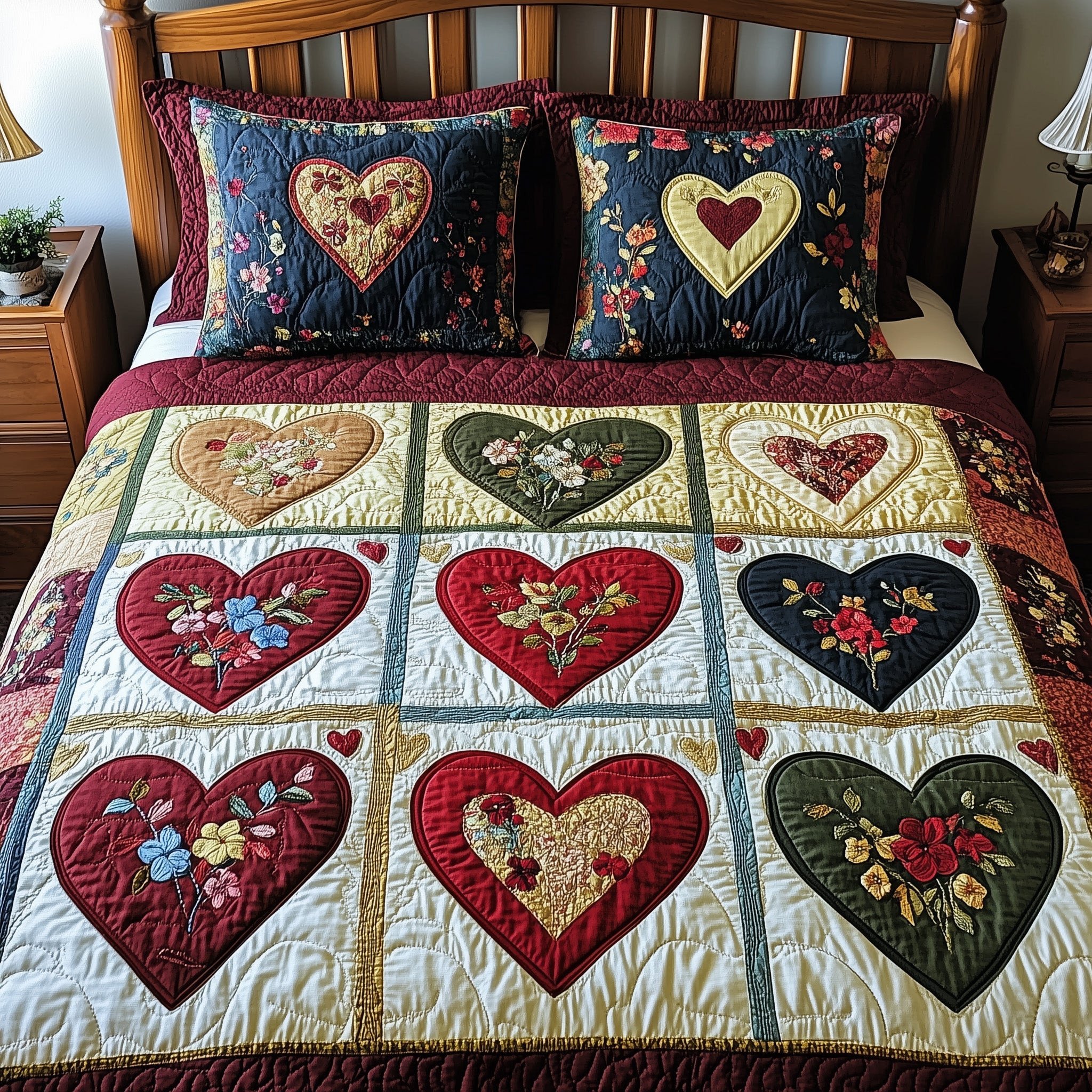 Romantic Petals Quilted Bedding Set Duvet Cover Bedspread Set Item Valentine'S Day Ideas For Him