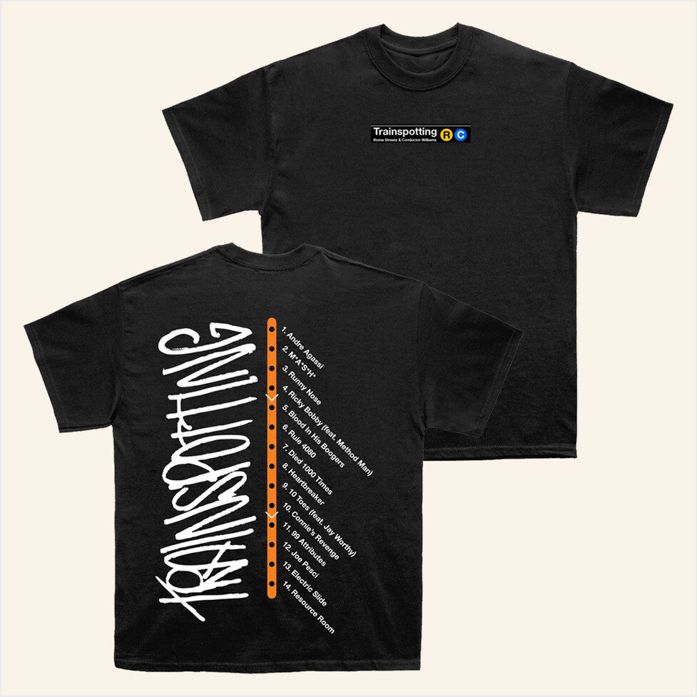 Rome Streetz And Conductor Williams Trainspotting Black T-Shirt Massappeal Merch