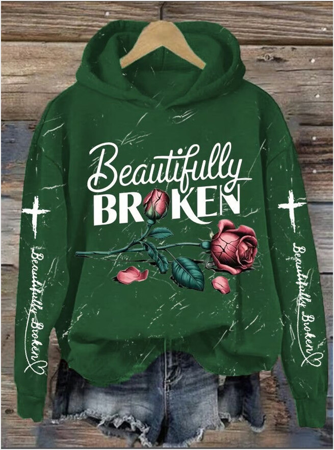 Rose Beautifully Broken Hoodie Country Music Lover Jelly Roll Fans Birthday Gifts For Sister