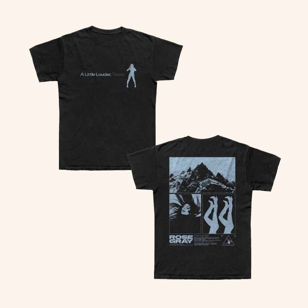 Rose Gray Music Merch A Little Louder Please Black Album T-Shirt Music Lover Gift Ideas For Him