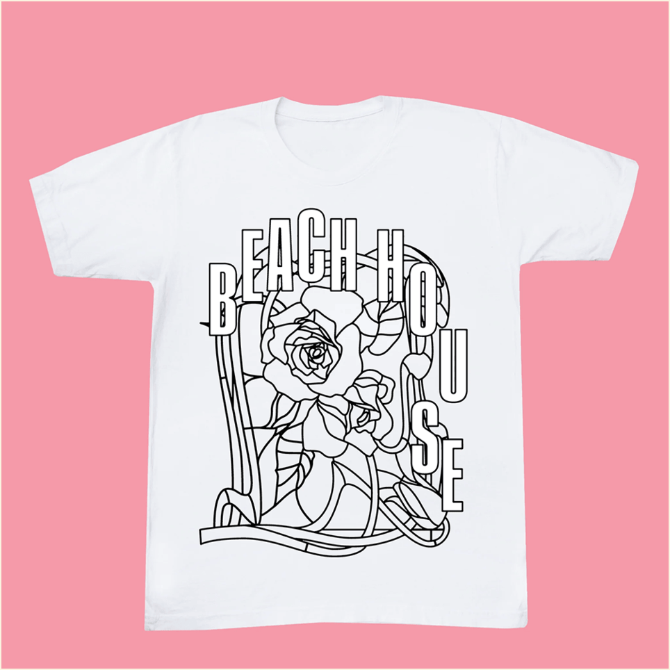 Rose Stained Glass White T-Shirt Beach House Merch Great Father's Day Gifts Best Friend Gifts