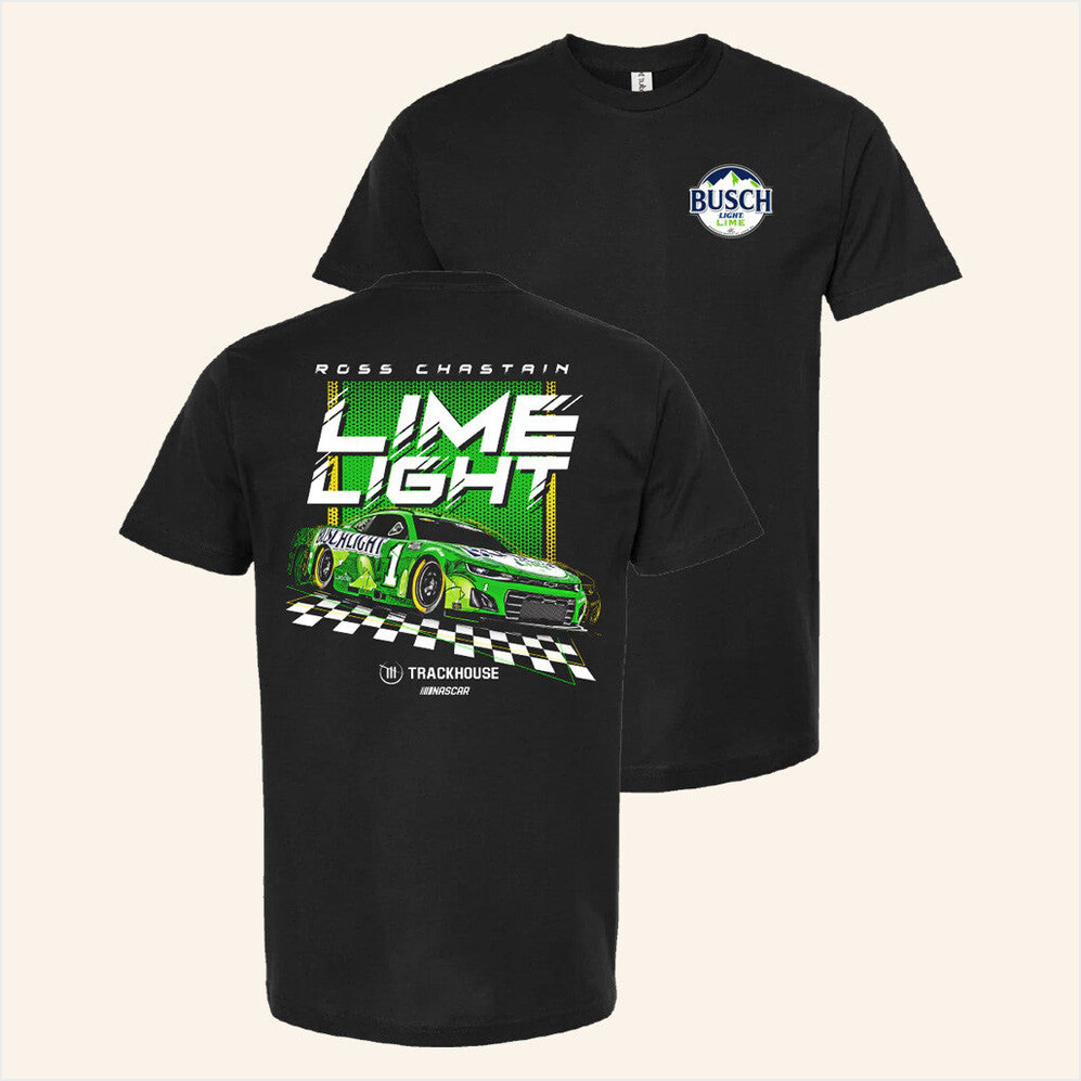 Ross Chastain 1 Busch Light Lime T-Shirt Trackhouse Merch Gifts For Dad Gifts For Best Friend