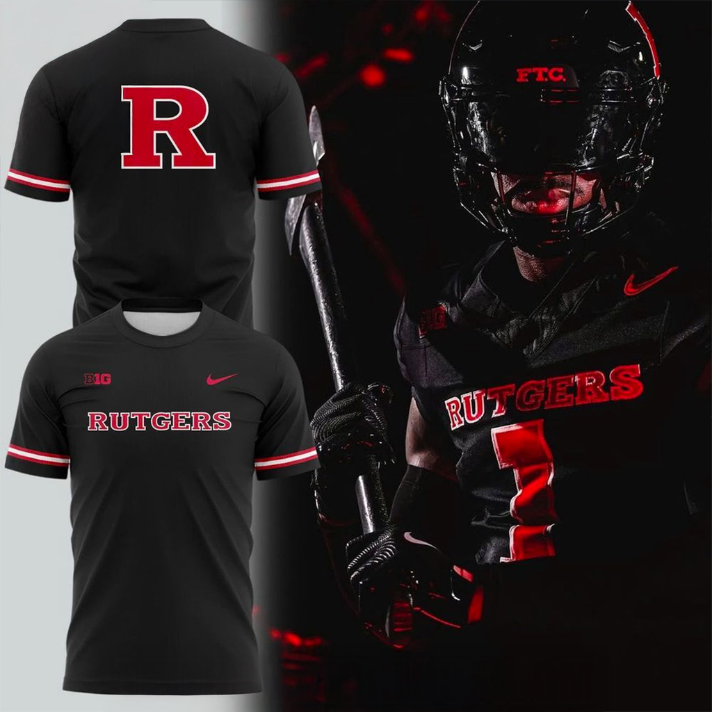 Rutgers Scarlet Knights Gameday Blackout T-Shirt Knights Merch Football Gifts For Men