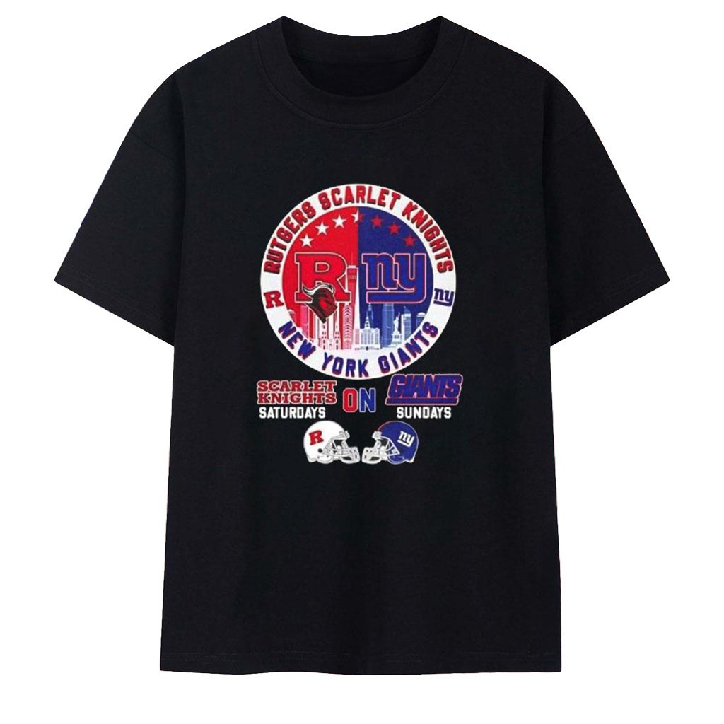 Rutgers Scarlet Knights On Saturday Vs New York Giants On Sundays Logo T-Shirt Fan Merch