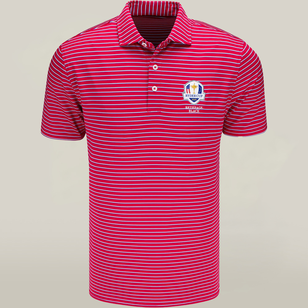 Ryder Cup 2025 Golf Merch Polo Shirt Ryder Cup Tour Pink Stripe  Best Golf Merchandise