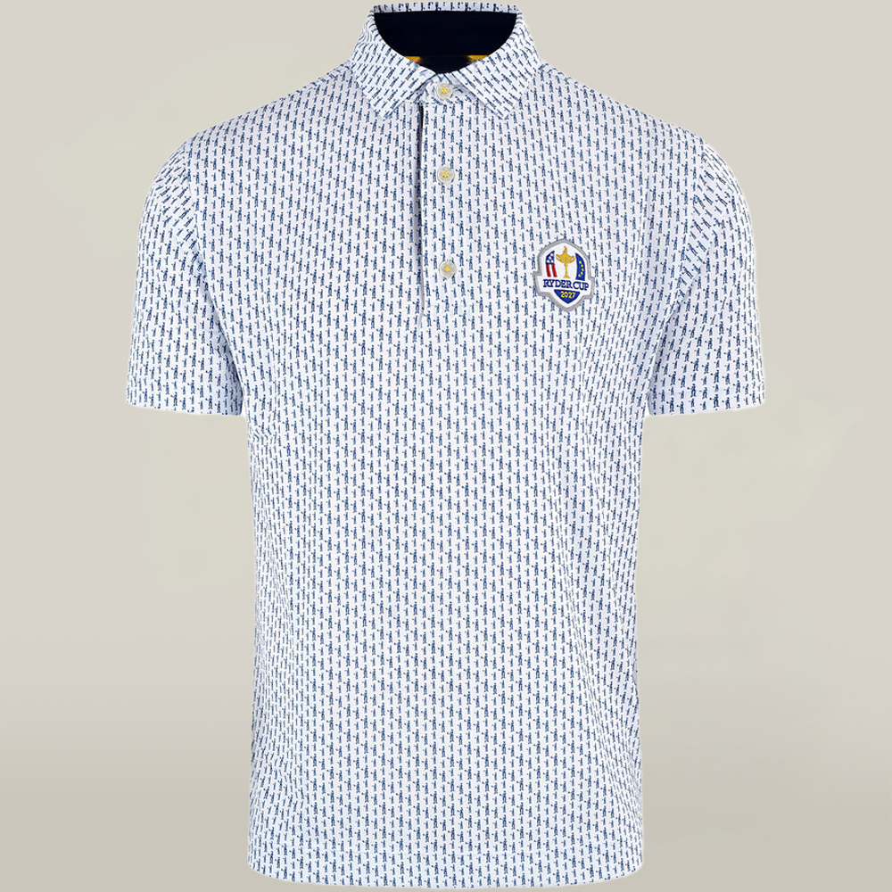 Ryder Cup 2027 Golf Merch Polo Shirt Adare Manor White Pattern Cool Gift For Golf Lovers