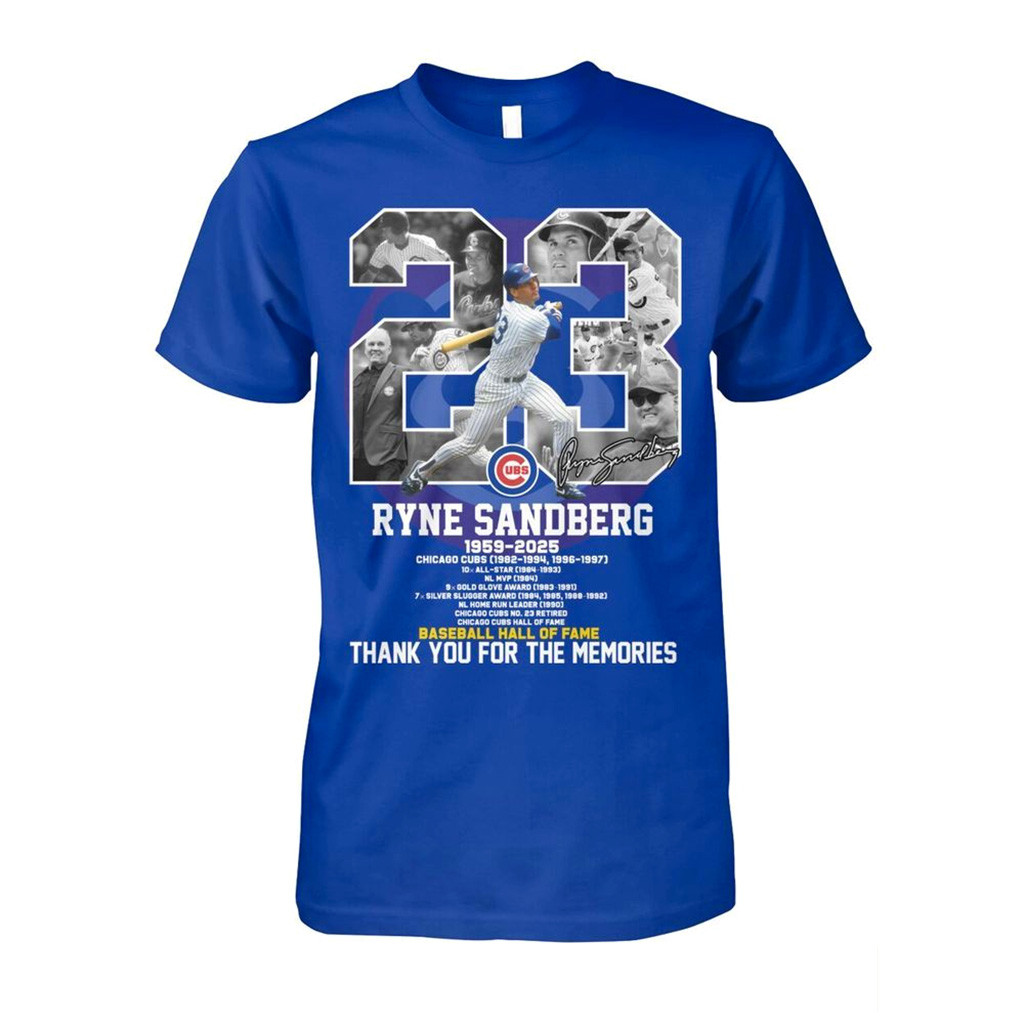 Ryne Sandberg 1959 2025 Baseball Hall Of Fame Thank You For The Memories T Shirt 1