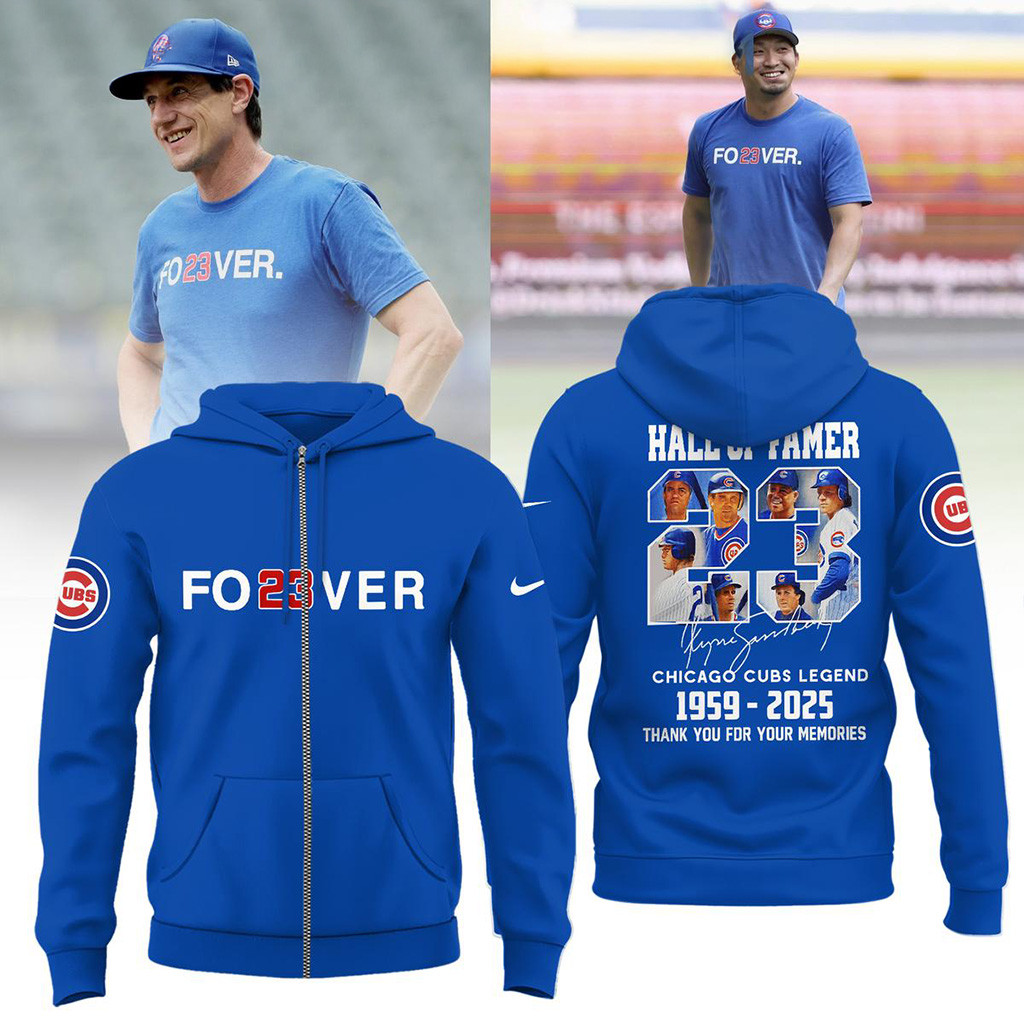 Ryne Sandberg Chicago Cubs Hall Of Famer Forever 23 Hoodie