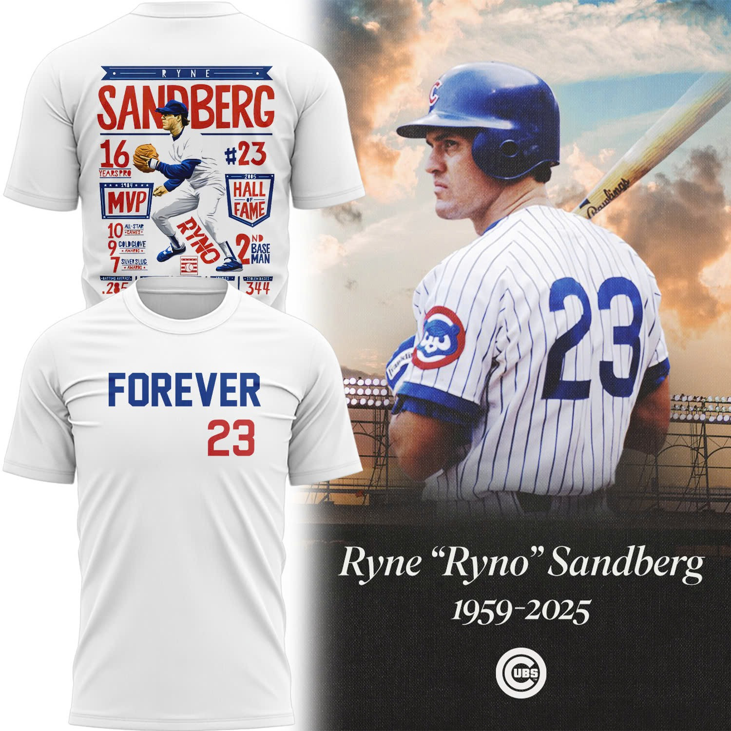 Ryne Sandberg Forever 23 Tshirt Gift For Baseball Fans
