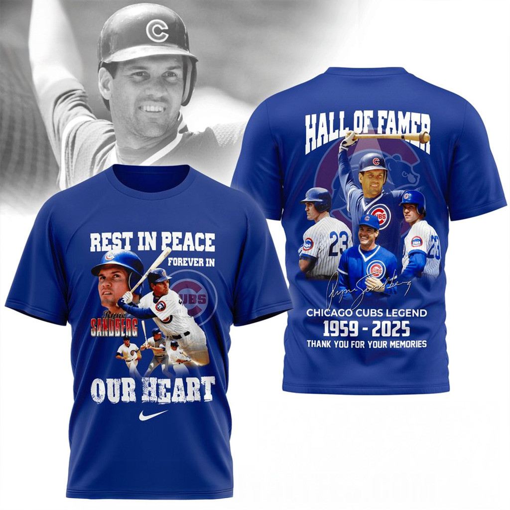 Ryne Sandberg Hall Of Famer Chicago Cubs Legends 1959 2025 Thank You For The Memories Shirt