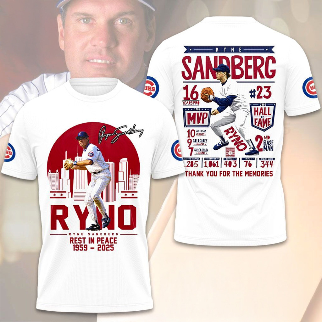 Ryne Sandberg Rest In Peace Shirt Fan Merch Gifts For Baseball Lovers
