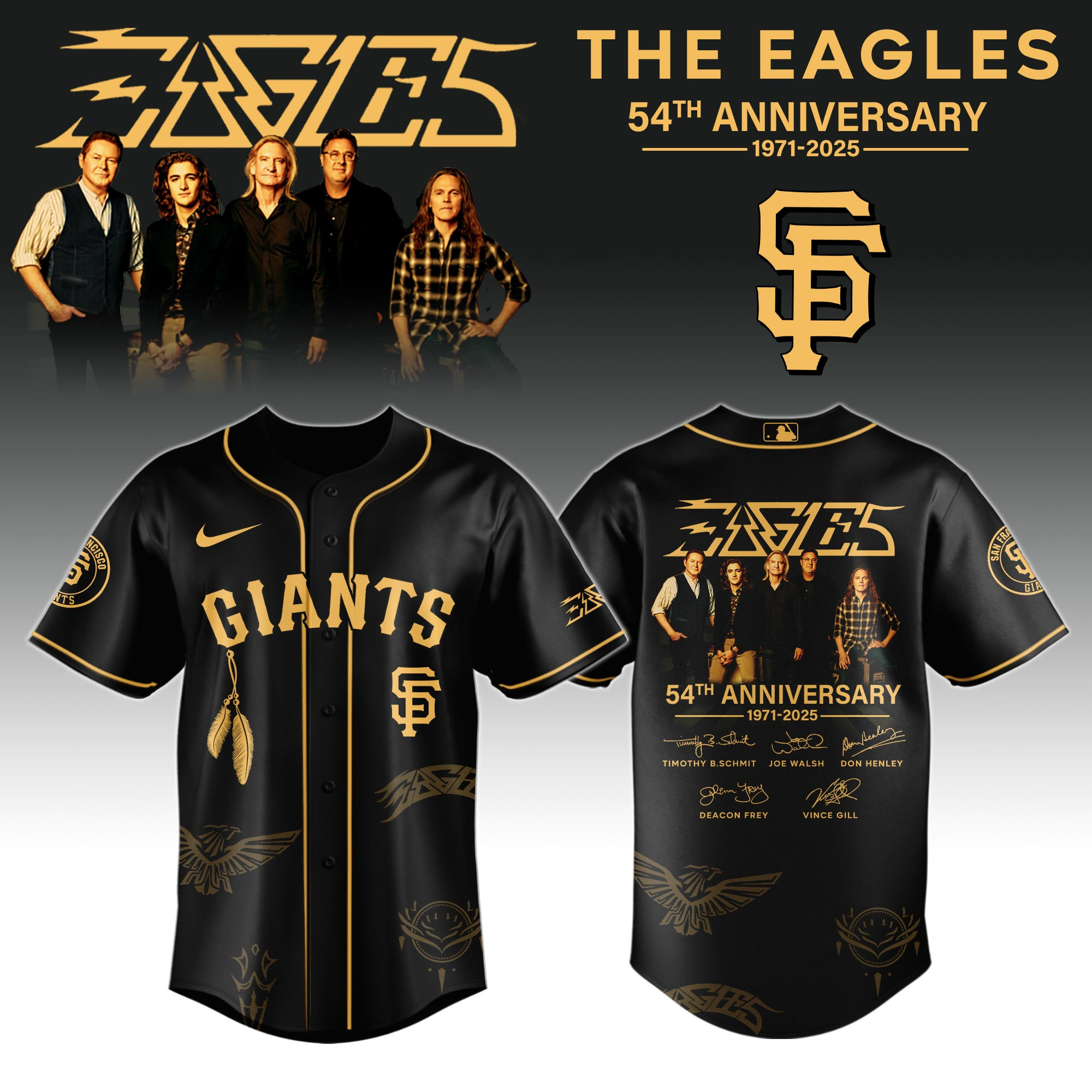S F Giants X Eagles Band Music Jersey 2025 Best Gift For Baseball Lovers