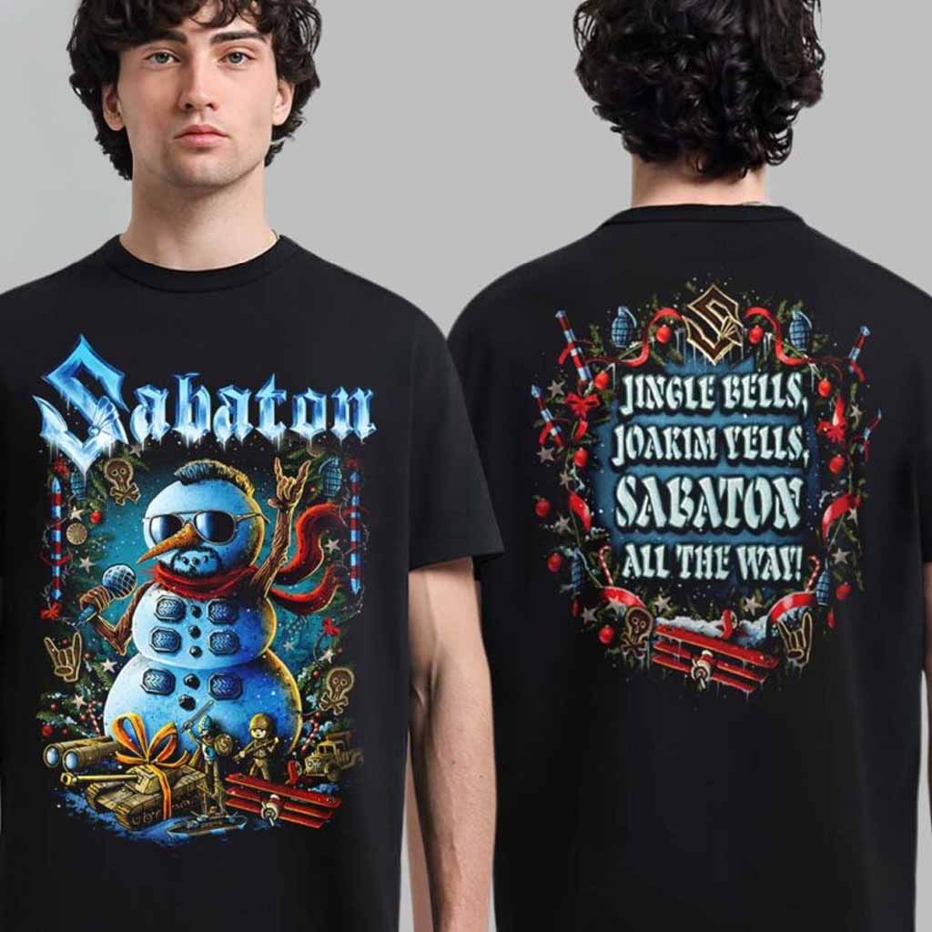 Sabaton Christmas 2024 Joakim In Snowman Jingle Bells Joakim Yells Sabaton All The Way T-Shirt Sabaton Merch Gifts For Christmas