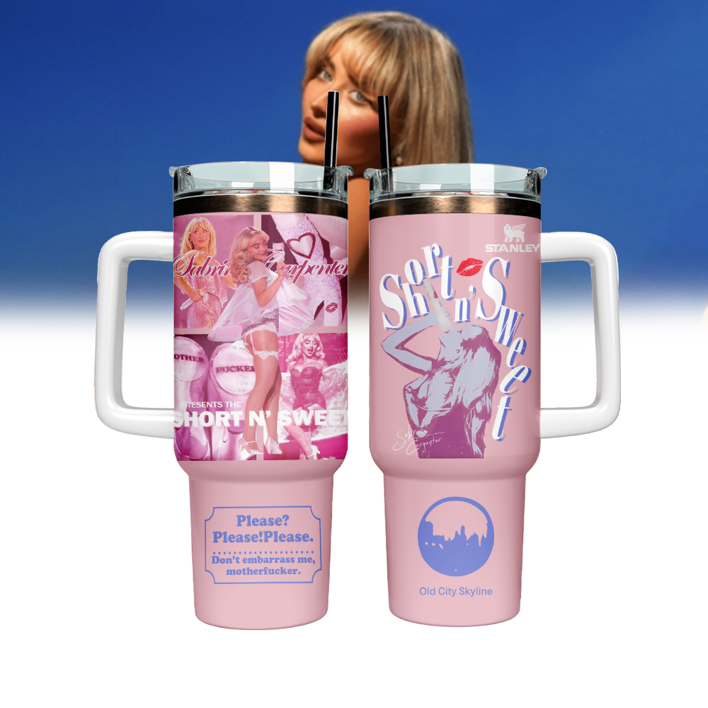 Sabrina Carpenter Short N Sweet Custom Stanley Quencher Stainless Steel Tumbler For Music Fans
