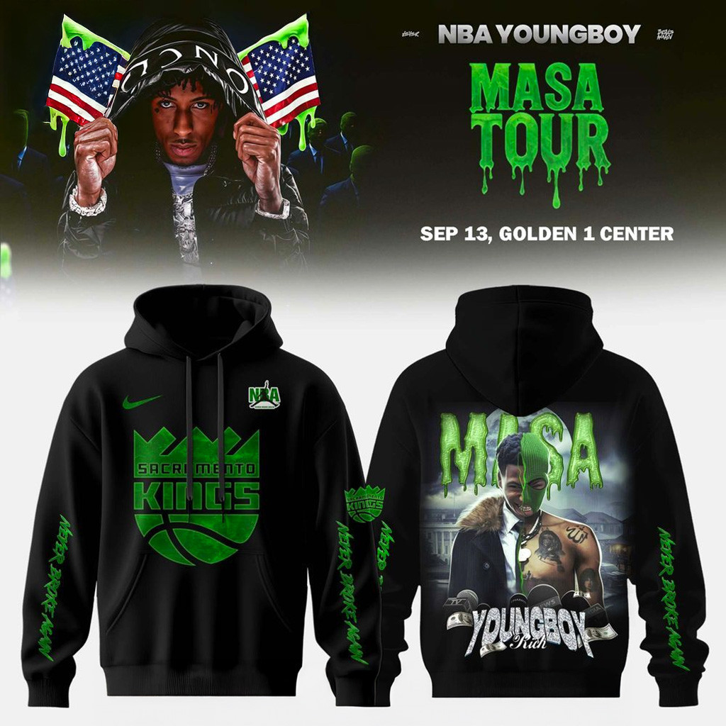 Sacramento Kings X Young Boy Masa Tour Merch Hoodie Kings Merch Good Gifts For Boyfriend