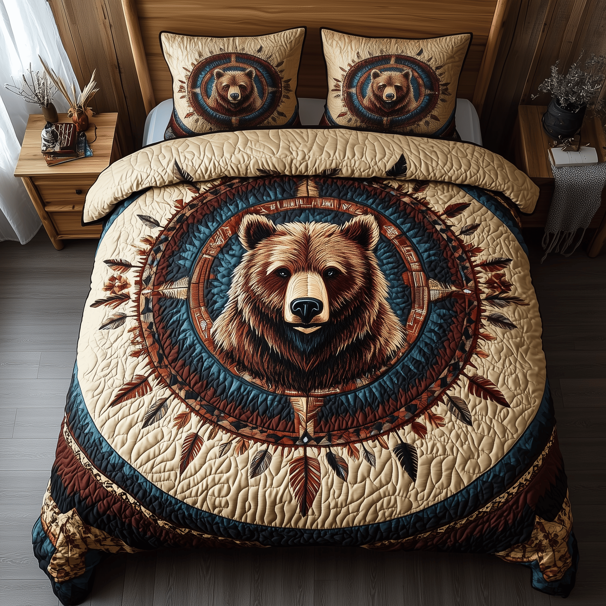Sacred Roar Totem Quilted Bedding Set Best Duvet Cover Bedspread Set Gifts For Mom From Daughter