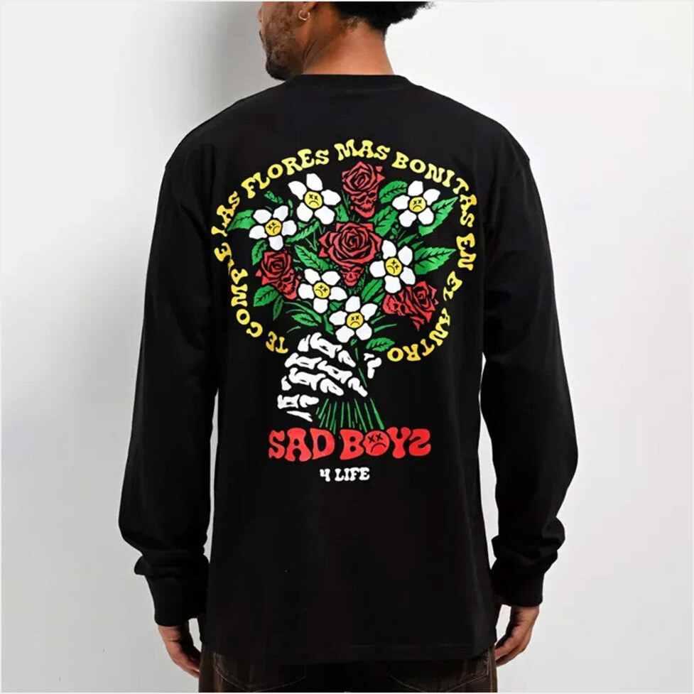 Sad Boyz 4 Life Black Long Sleeve T-Shirt Junior H Sad Boyz Merch Presents For Boyfriend
