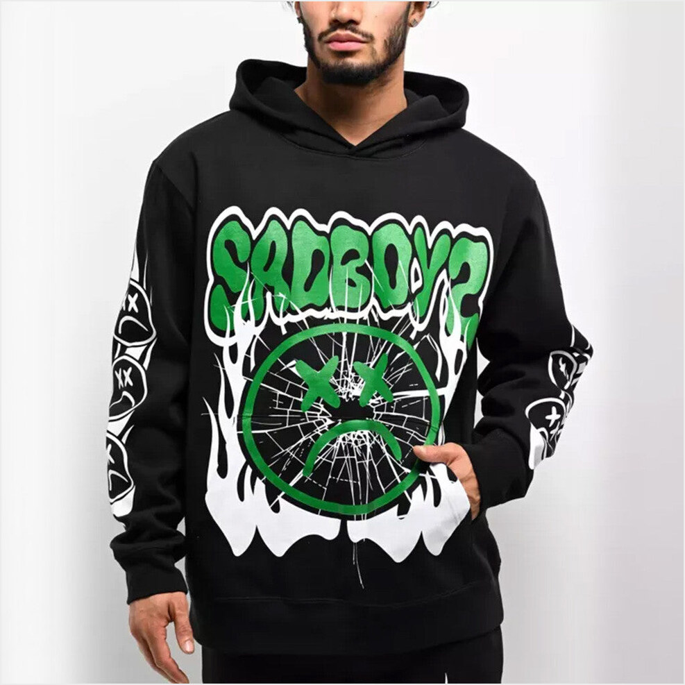 Sad Boyz Web Black Hoodie Junior H Sad Boyz Merch Birthday Gifts For Brother Gifts For BFF