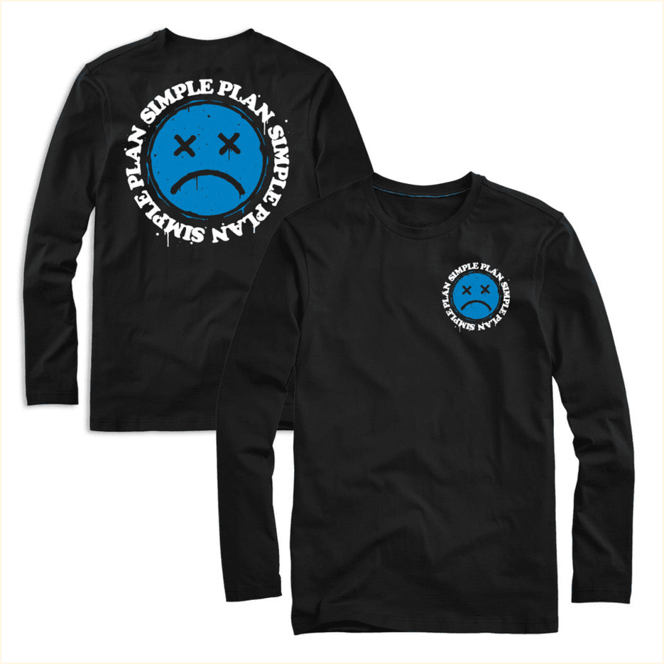 Sad Face Long Sleeve T-shirt Simple Plan Merch BFF Birthday Gifts Ideas Christmas Presents
