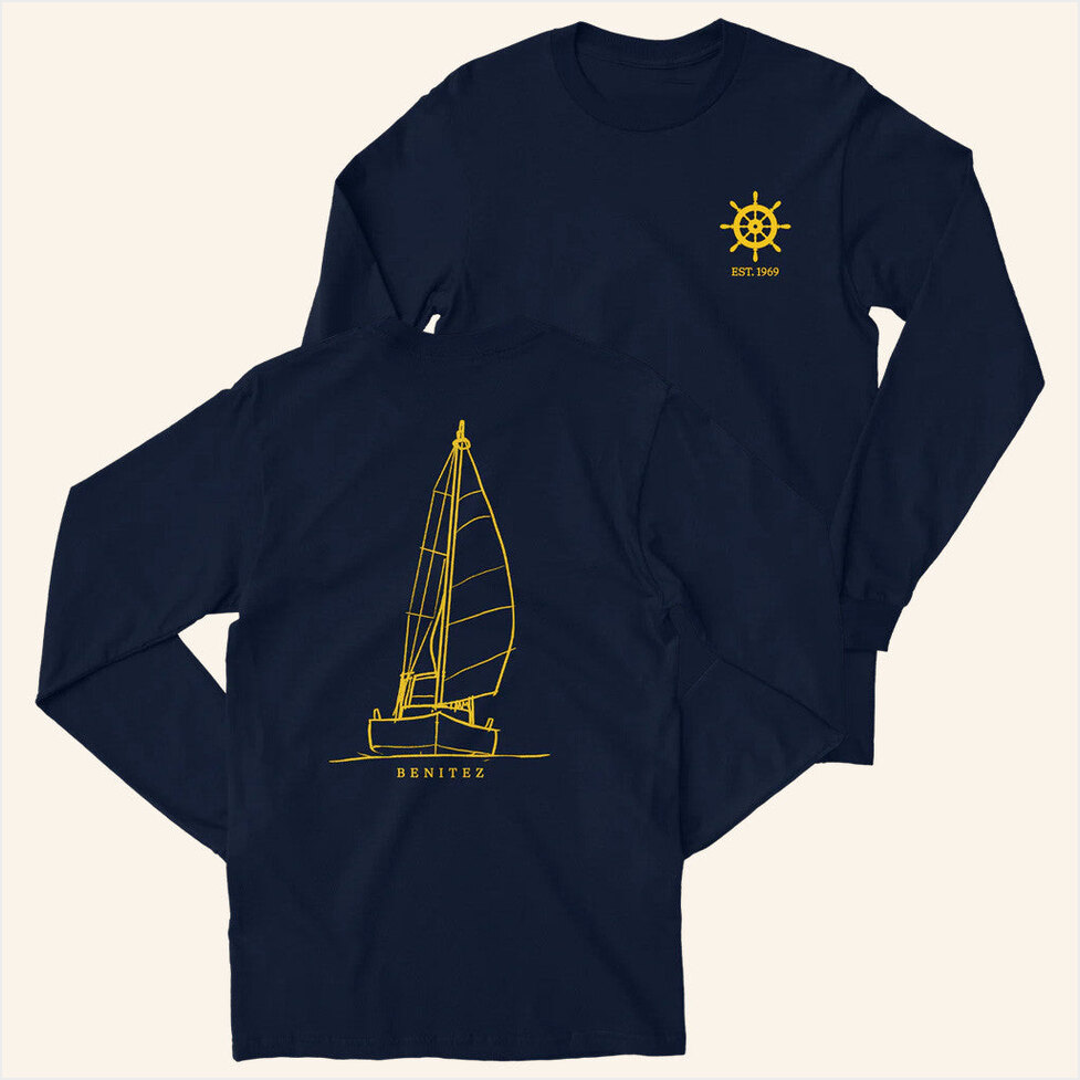 Sailing Navy Long Sleeve T-Shirt Baylen Levine Merch Present For Husband Gifts For Best Friend