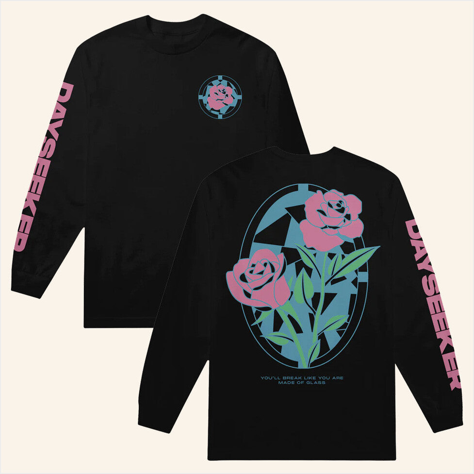 Saint Dayseeker Stained Glass Black Long Sleeve T-Shirt Spinefarm Merch Her Birthday Gifts