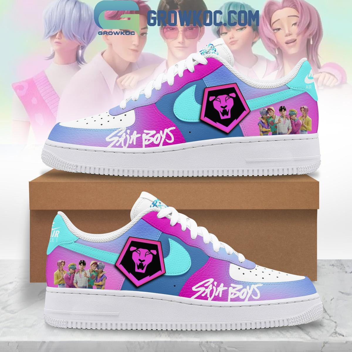 Saja Boys Kpop Demon Hunters Air Force 1 Shoes Fan Merch Gift Ideas For Boyfriend