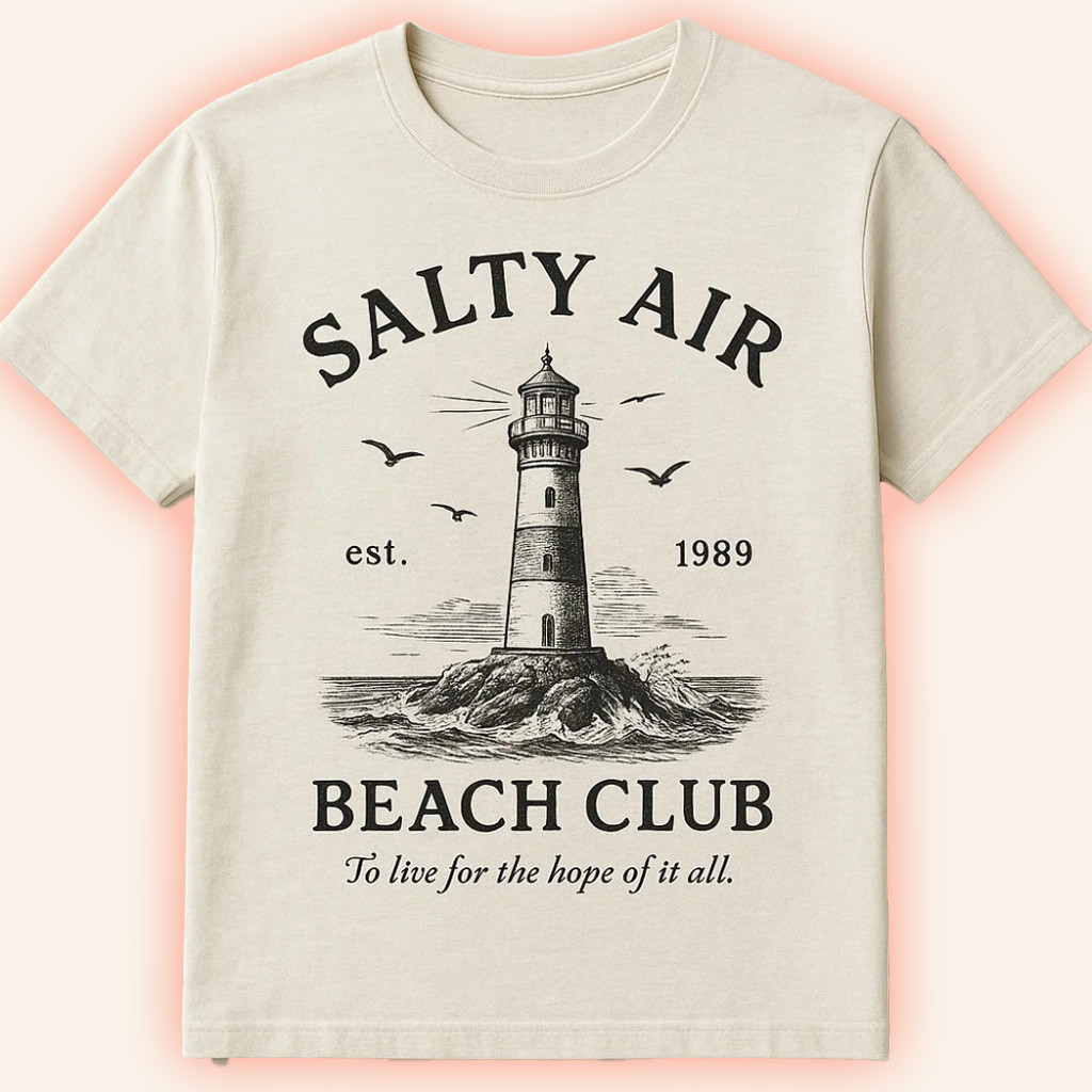 Salty Air Beach Club Lighthouse T-Shirt To Live For The Hope Of It All Shirt Gifts For Her