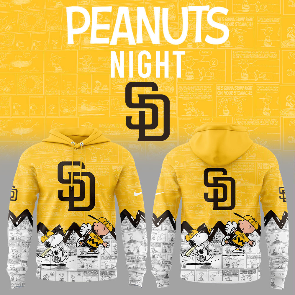 San Diego 75th Anniversary Of Peanuts Hoodie Great Gifts For Baseball Fans