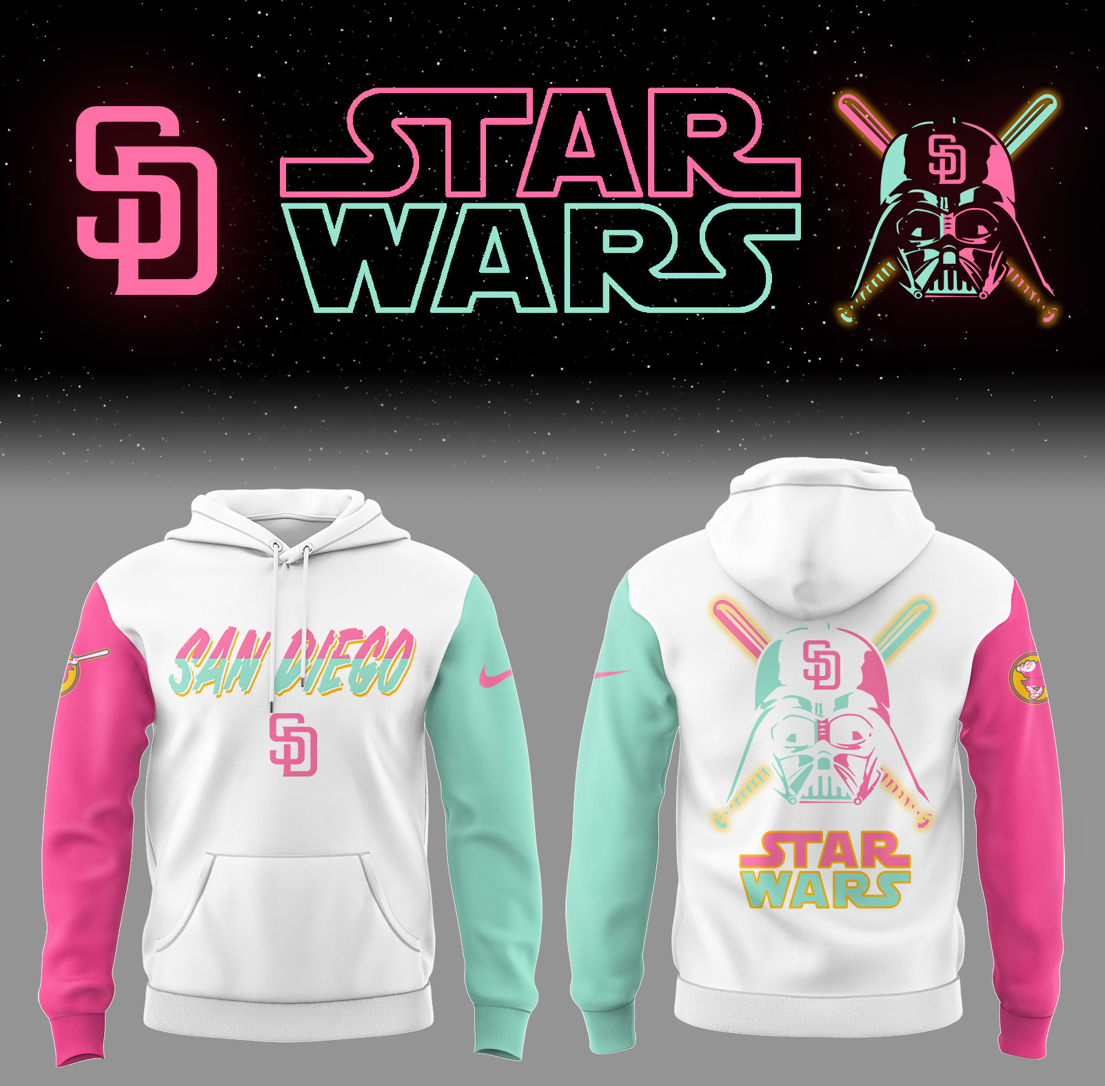 San Diego Baseball 2025 X Star Wars City Connect Hoodie Great Gifts For Baseball Fans