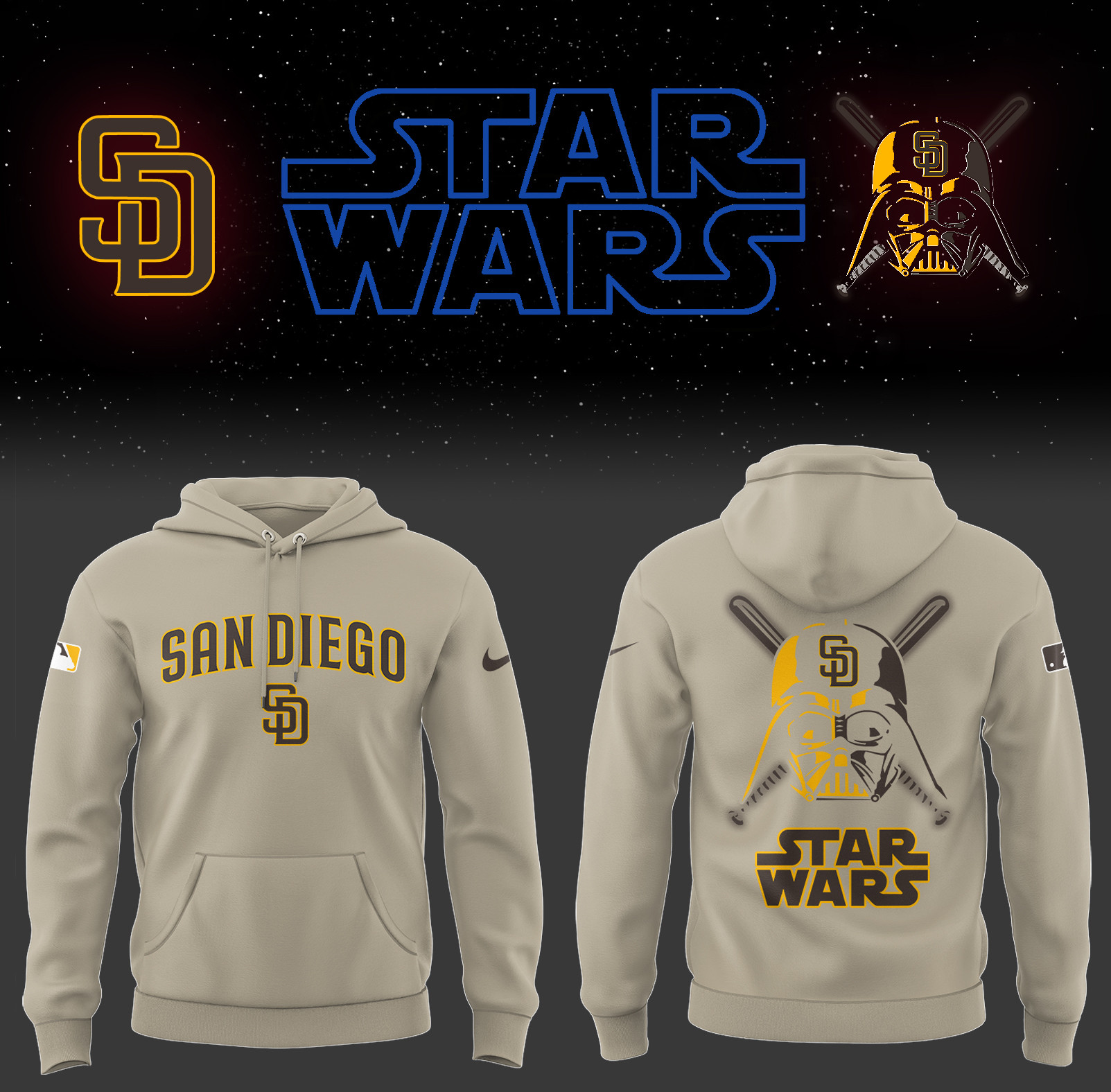 San Diego Baseball 2025 X Star Wars Hoodie Great Gifts For Star Wars Anthusiasts