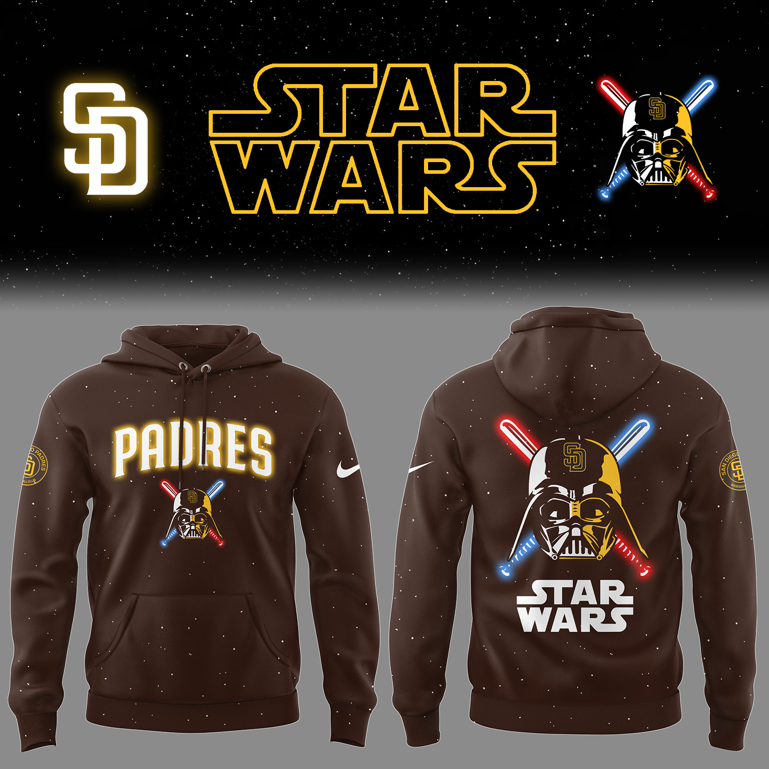 San Diego Baseball 2025 X Star Wars Hoodie Presents For Baseball Player Gift Idea