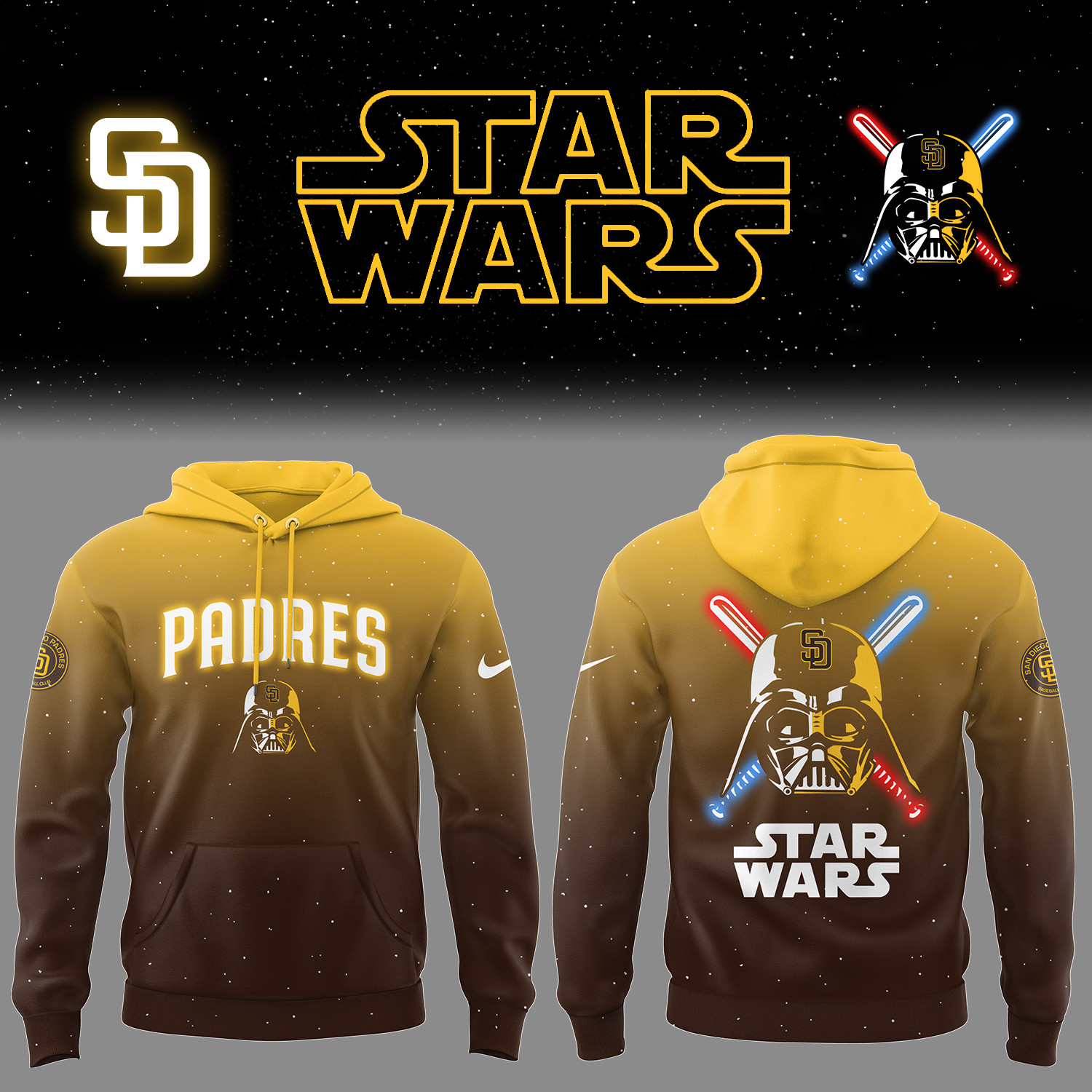 San Diego Baseball 2025 X Star Wars Hoodie Presents For Baseball Player Gift Ideas