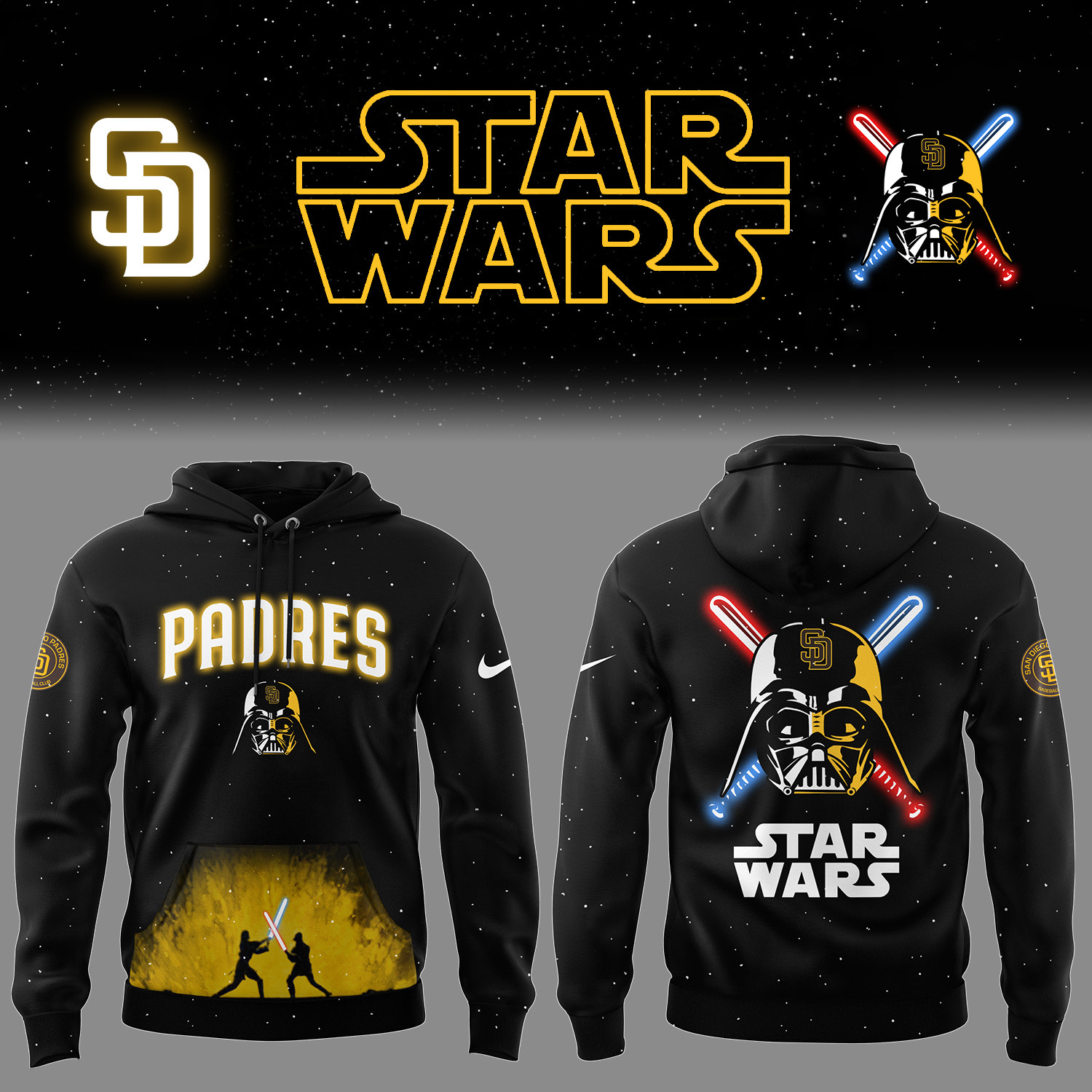 San Diego Baseball 2025 X Star Wars Hoodie Presents For Baseball Player Unique Gift Ideas