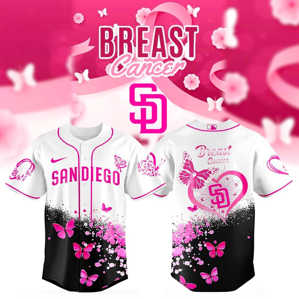 San Diego Padres Breast Cancer 2025 Jersey San Diego Padres Merch Gift Ideas For Baseball Fans