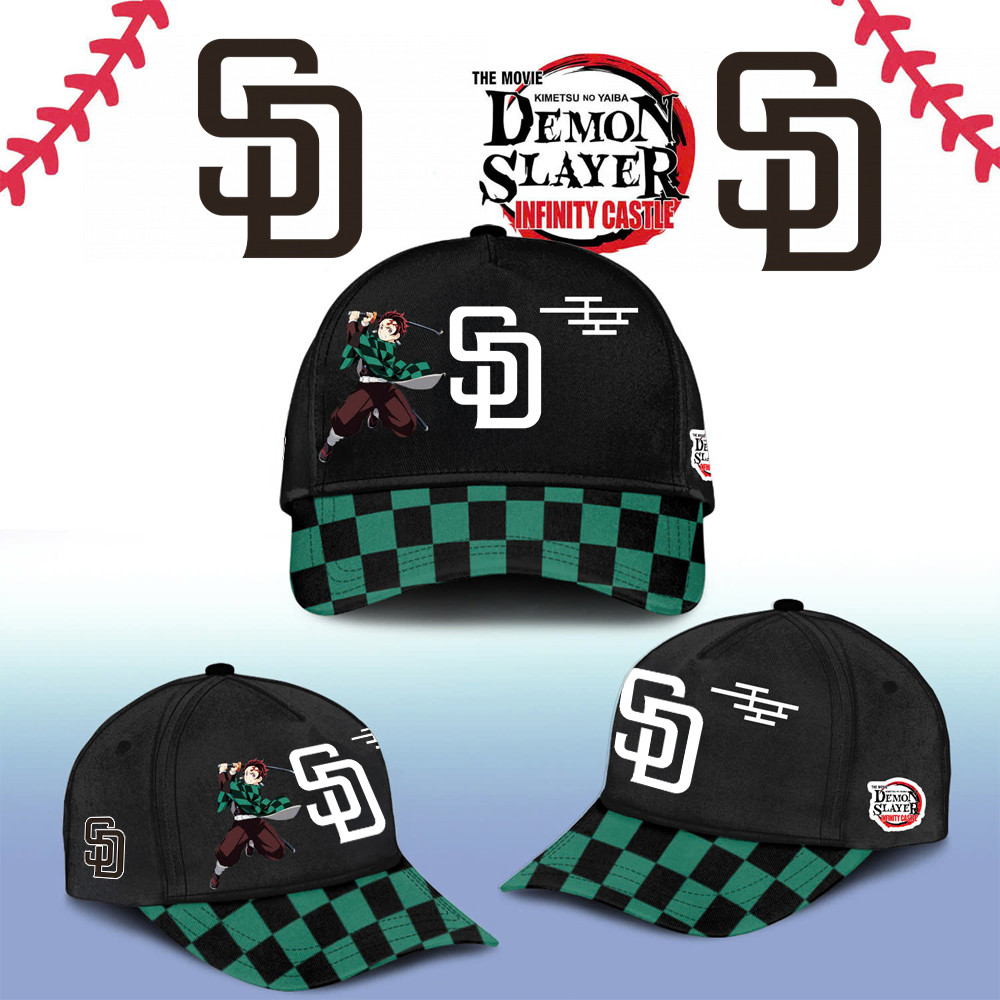 San Diego Padres Demon Slayer Tanjiro Cap 2025 Gift Ideas For Baseball Fans