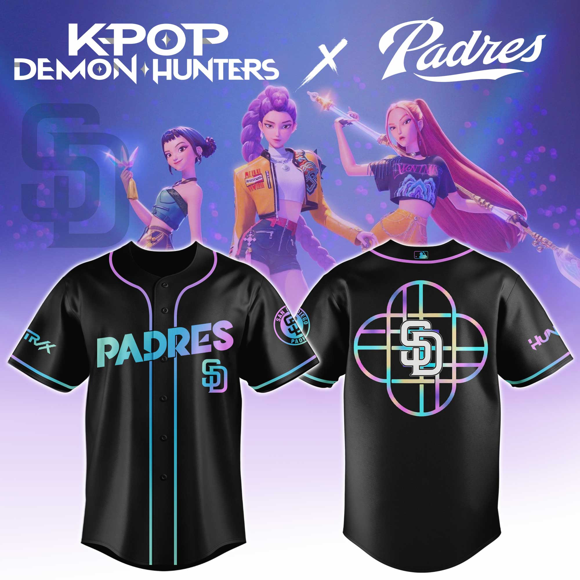 San Diego Padres Mlb X Kpop Demon Hunters Baseball Jersey For Fans
