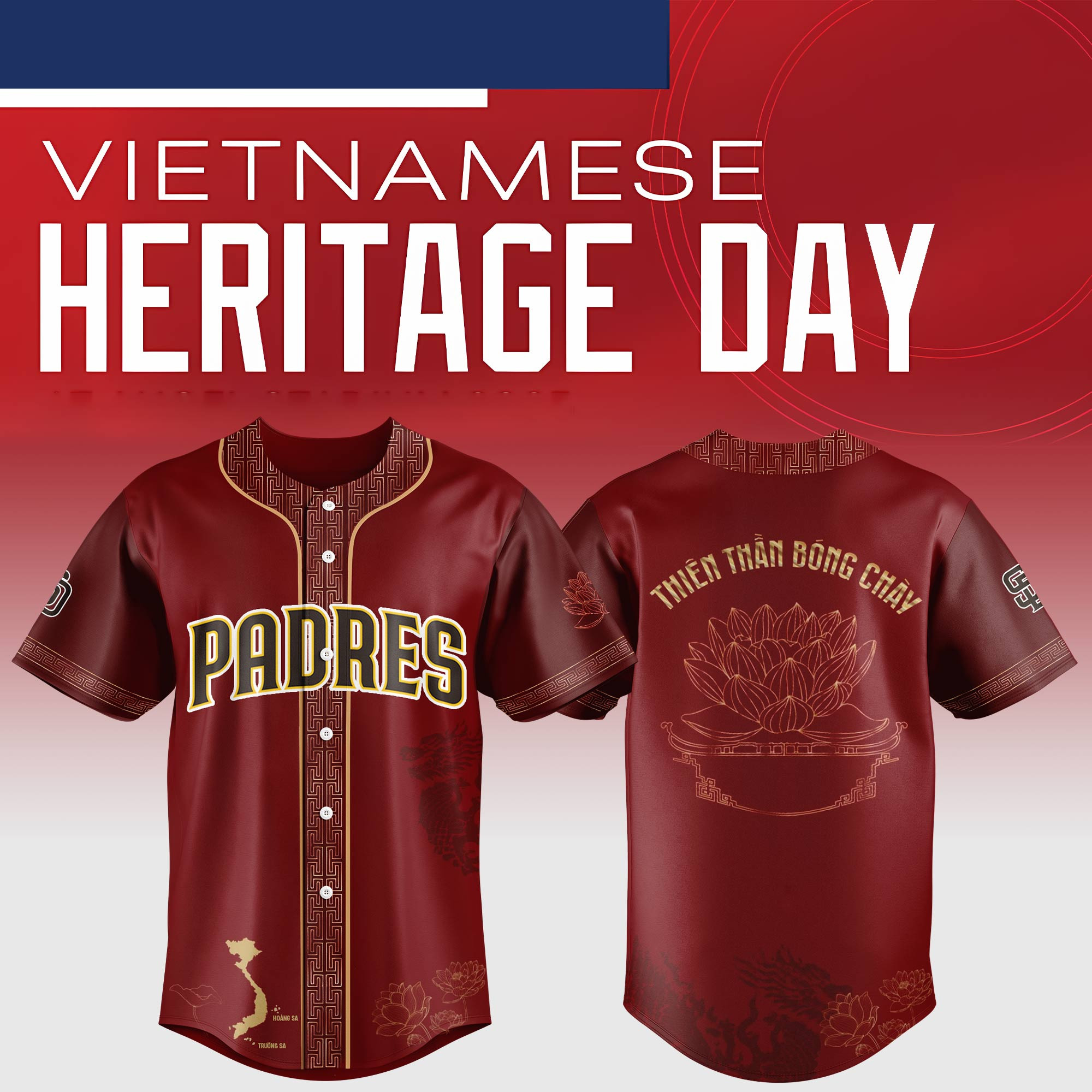 San Diego Padres Mlb X Vietnamese Heritage Night Baseball Jersey For Fans