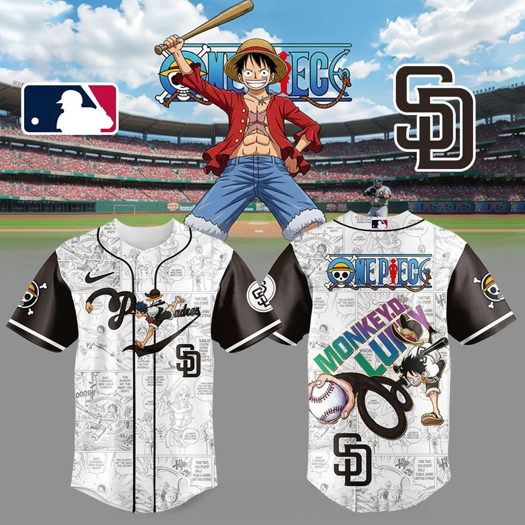 San Diego Padres Straw Hat Monkey D Luffy Special Baseball Jersey San Diego Padres Merch