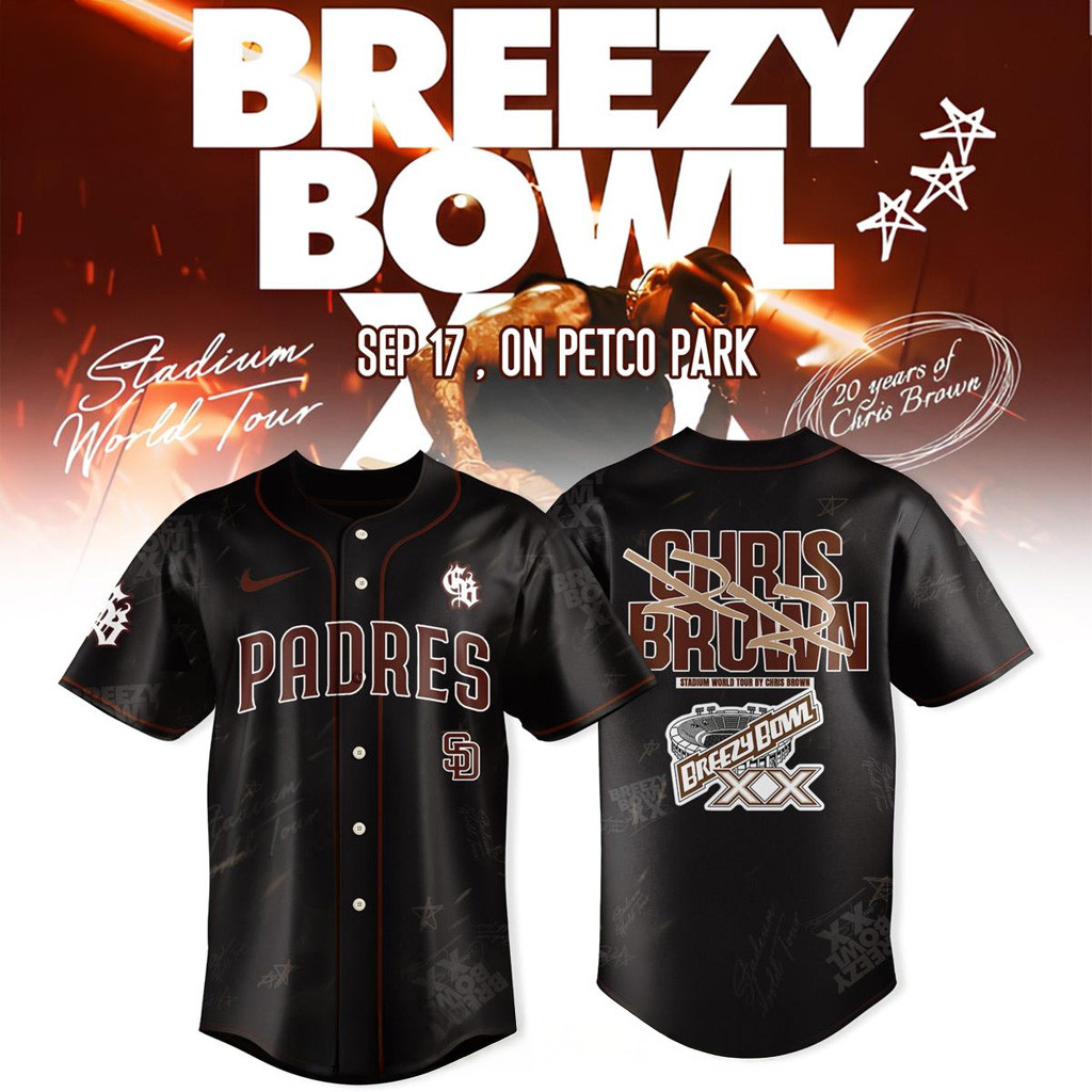 San Diego Padres x Breezy Bowl XX Tour 2025 Jersey San Diego Padres Merch For Fans