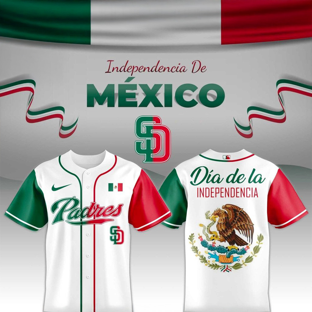 San Diego Padres X Independencia De Mexico Jersey Padres Merch Gifts For Fans