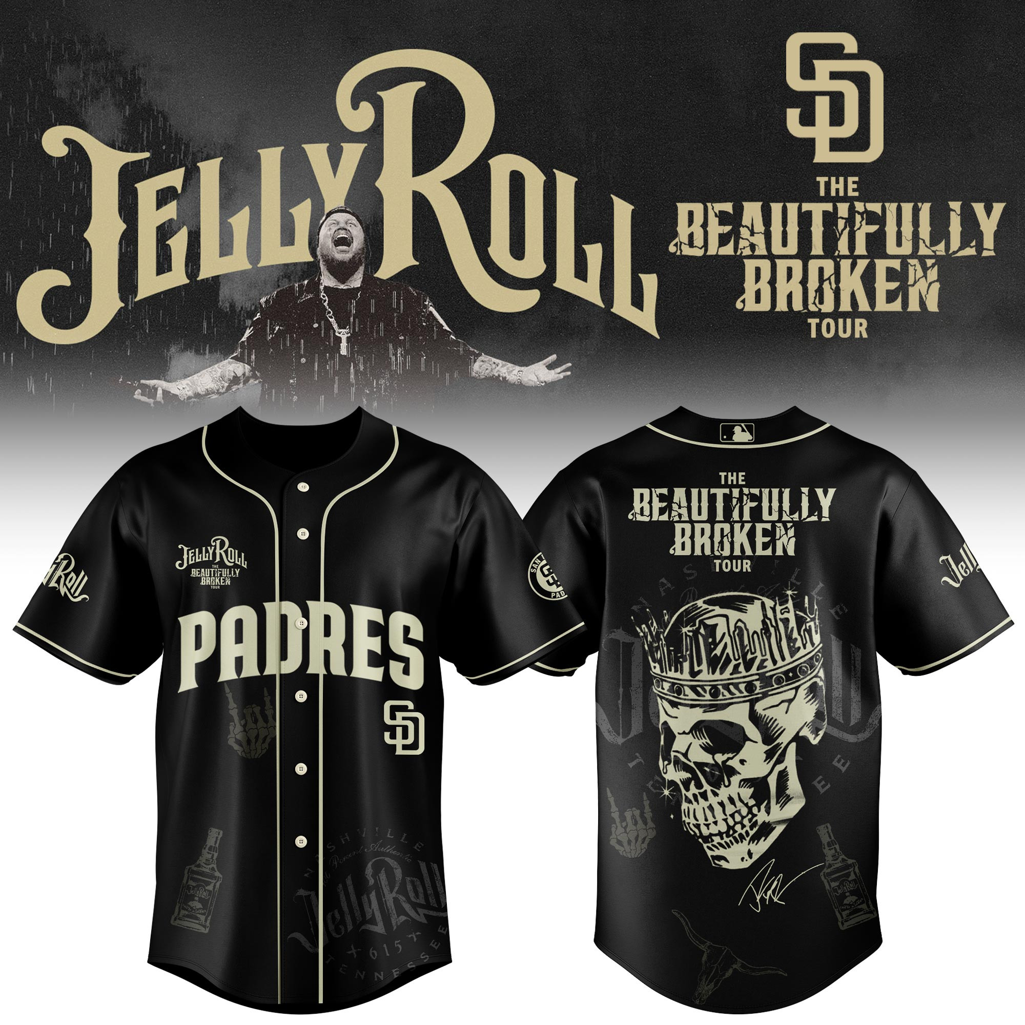 San Diego Padres X Jelly Roll Baseball Jersey 2025 Gift For Jelly Roll Fans