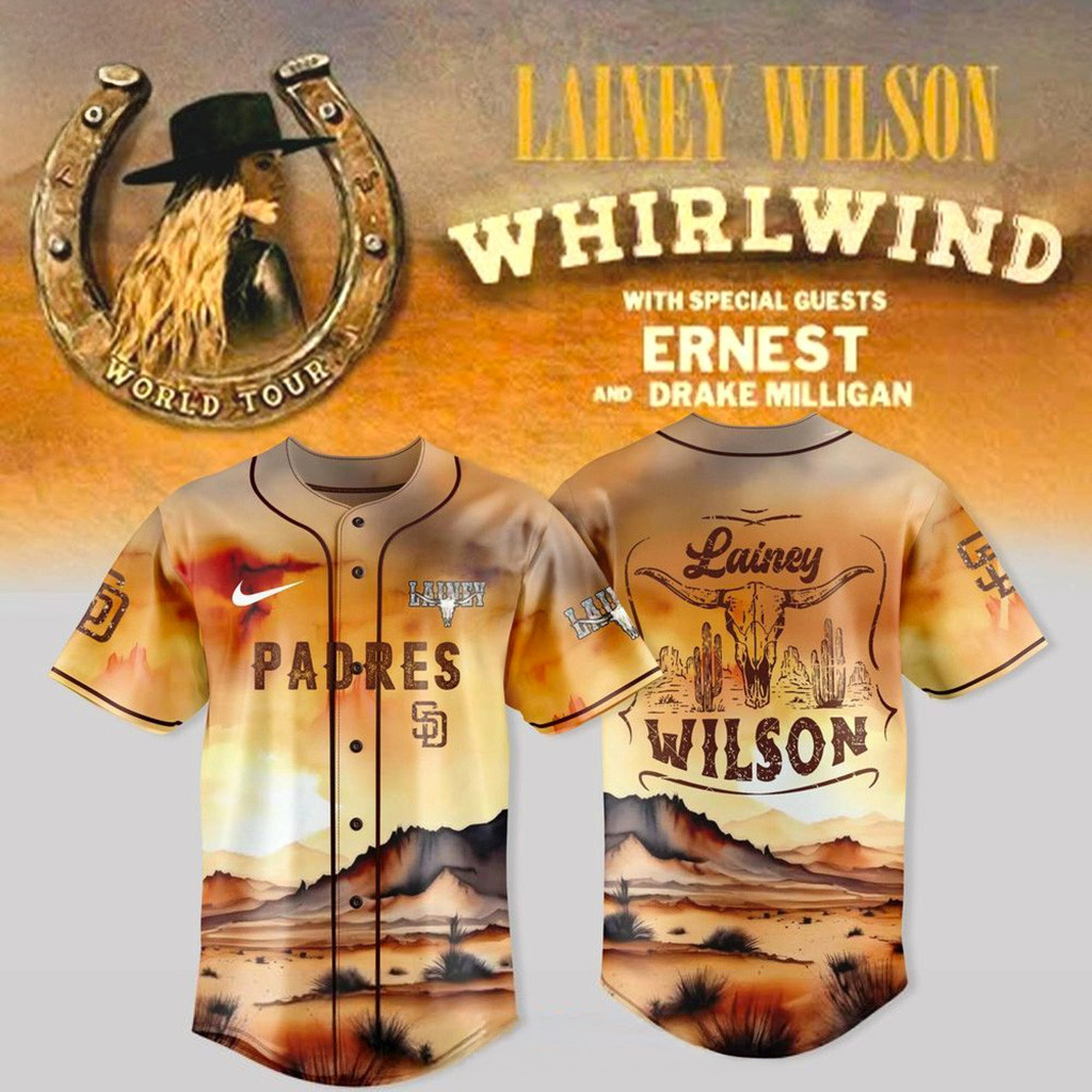 San Diego Padres X Lainey Wilson Whirlwind World Tour 2025 Baseball Jersey