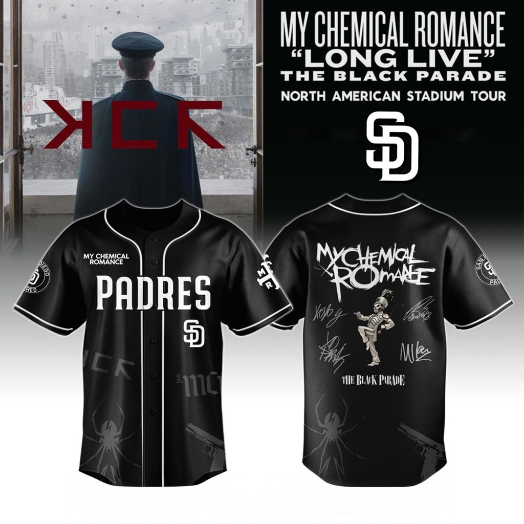 San Diego Padres X My Chemical Romance Long Live The Black Parade Jersey Padres Merch