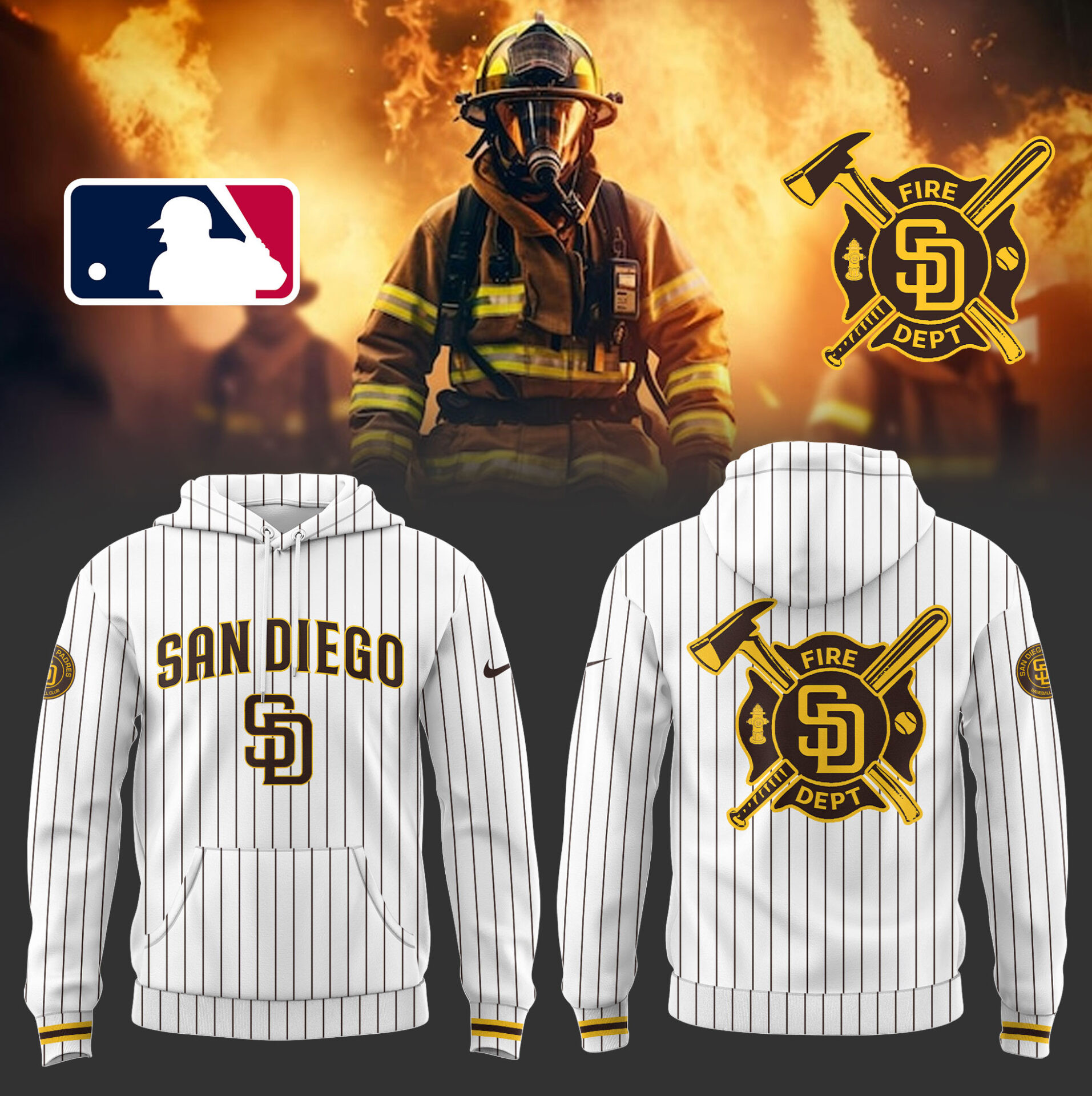 San Diego X Firefighter Appreciation Night Hoodie Unique Baseball Gifts