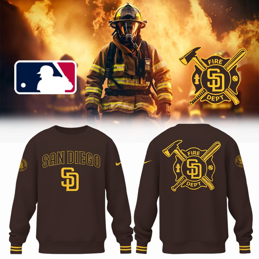 San Diego X Firefighter Appreciation Night Sweatshirt Gifts For Baseball Players