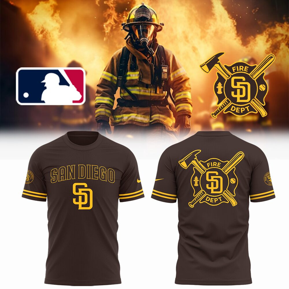San Diego X Firefighter Appreciation Night T-shirt Baseball Coach Gift Ideas
