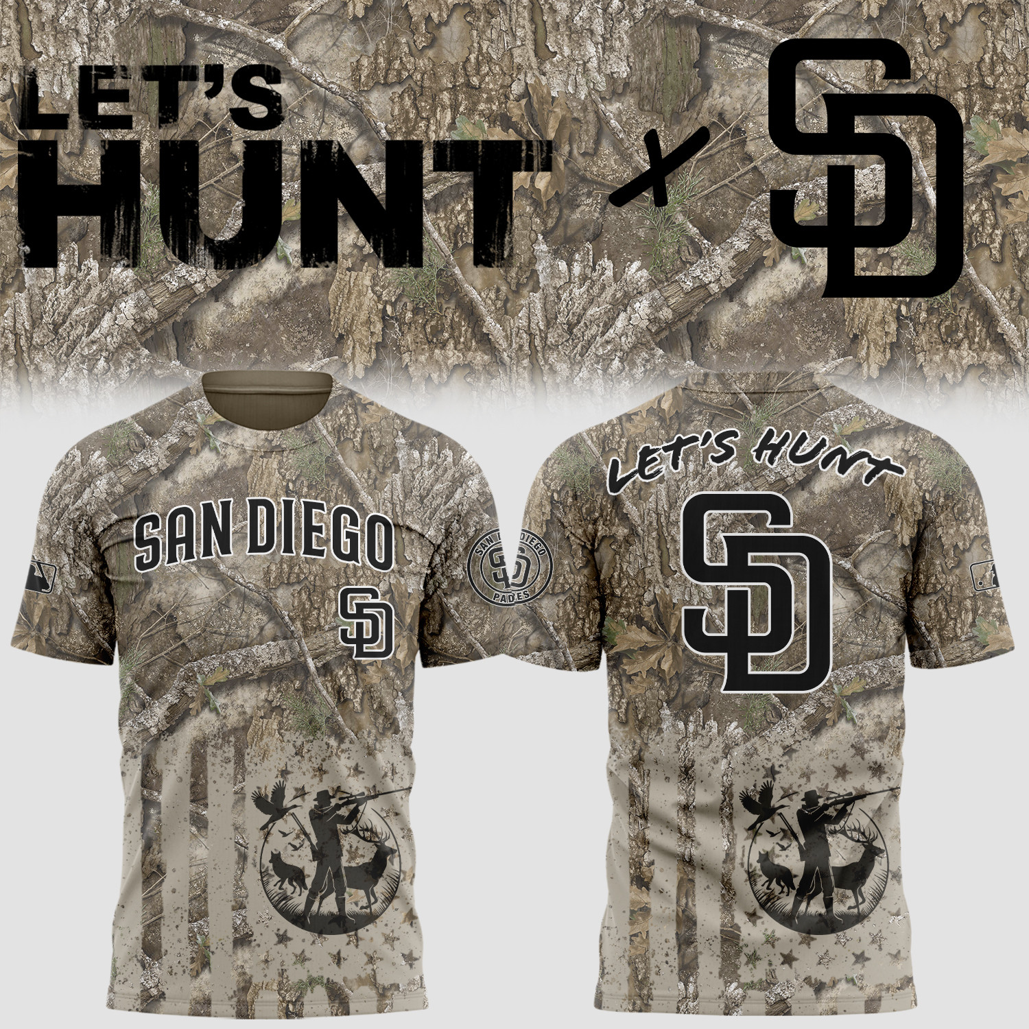 San Diego x Let's Hunt Padres Baseball Hunting Night T-shirt Gifts For Baseball Players